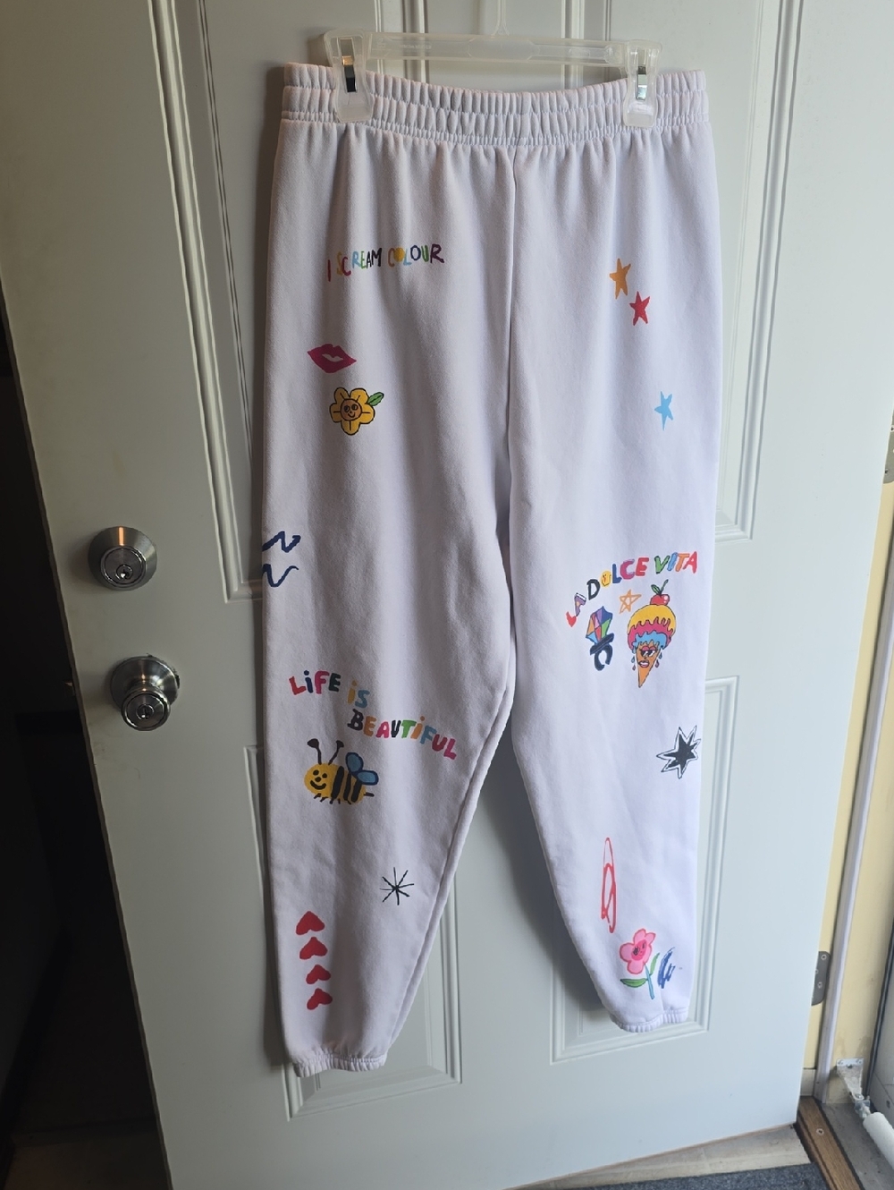 Somebody Loves You White Graphic Sweatshirt & Jogger Set - Picture 4 of 11